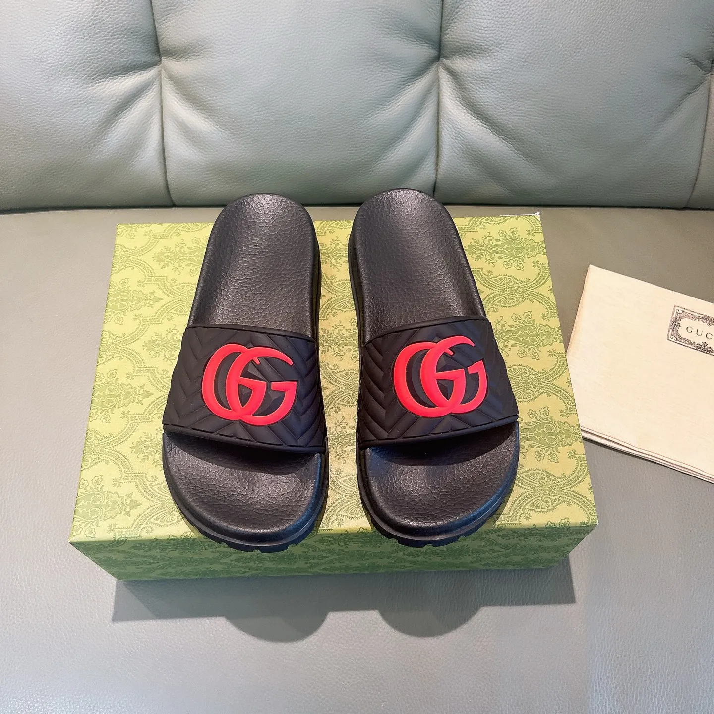 Men's Men's Shoes 130🐮🐮Gucci Gucci Slippers Gucci 2024 latest beach sandals slippers Original molding double G LOGO Original molding consistent Outsole: Men's Men's Shoes u double-layer outsole Size: 35-46